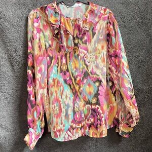 Zara Multicolor Abstract Blouse